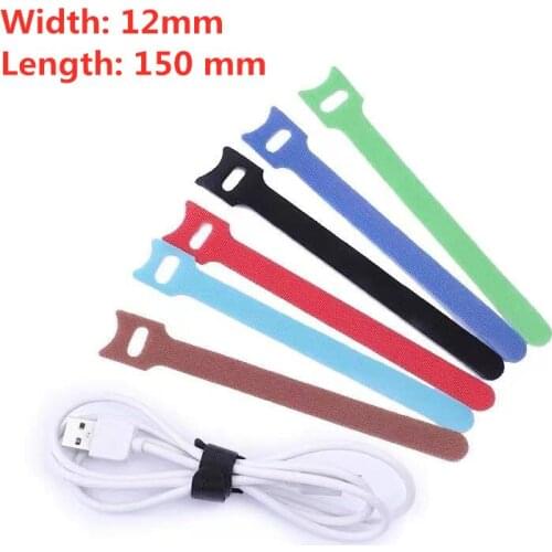 40 pieces of 12 * 150 mm Velcro, self-adhesive binding tape, data cable / network cable / earphone wire winder, binding tape