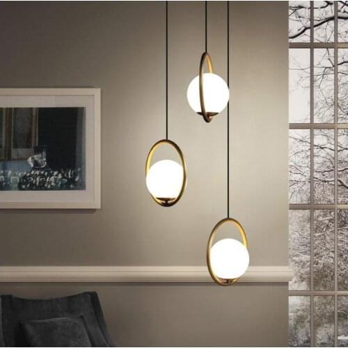 Nordic bedside small Pendant lights modern simple restaurant light creative personality horizontal living room iron lamp Fixtur