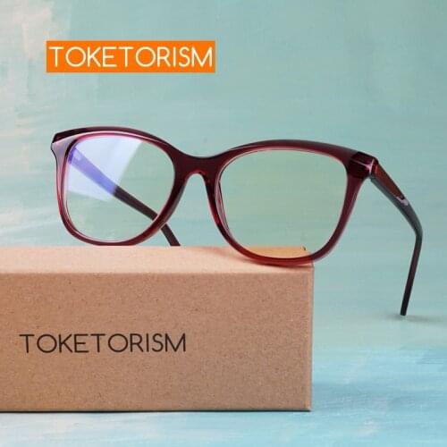 Toketorism Anti Blue Vintage Glasses Quality Prescription Frames for Myopia Women Mens Glasses