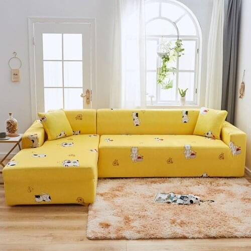Printed Corner All Inclusive Sofa Covers for Living Room Elastic Spandex Slipcovers Couch Cover Stretch Sofa Towel L Shape F8591