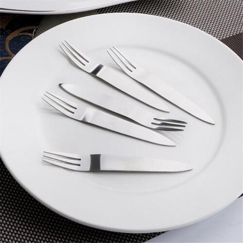 5 Pcs Korean Style 304 Stainless Steel Fruit Fork Dessert Forks for Household Restaurant Hotel Kitchen Accessories