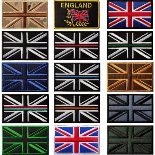 United Kingdom Flag Embroidery Velcro Cloth Sticker UK Britain Backpack Hat Cloth Decoration Army Tactical Military Patches