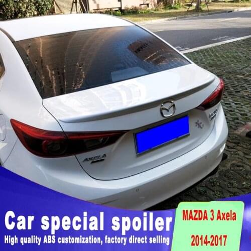 Pressure high quality 3 spoiler for 2014 to 2017 up primer or black white color mazda 3 spoilers streamline Spoiler plate