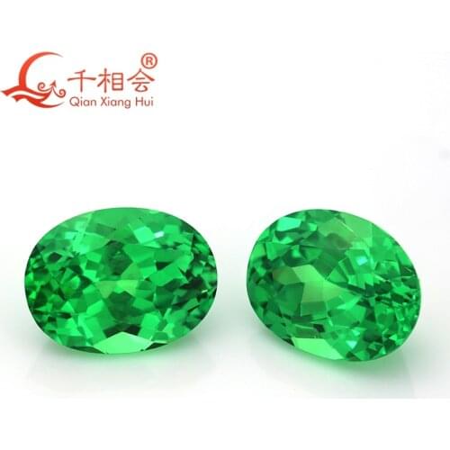 Yttrium Aluminum Garnet Cultivated Tsavorite oval Shape 5.9*7.8mm 1.9ct Nat ural cut artificial gem stone for jewelry making