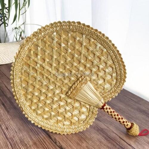10pcs New Chinese Handicraft Palm Leaves Fans Handmade Weaving Fan Traditional Chinese Craft Wedding Favor Gifts