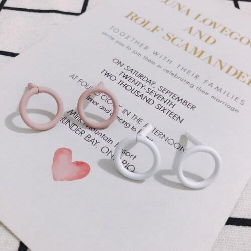 10 pieces DIY Personality Geometric Round Alloy Spray Paint Stud Earrings Jewelry Material Accessories