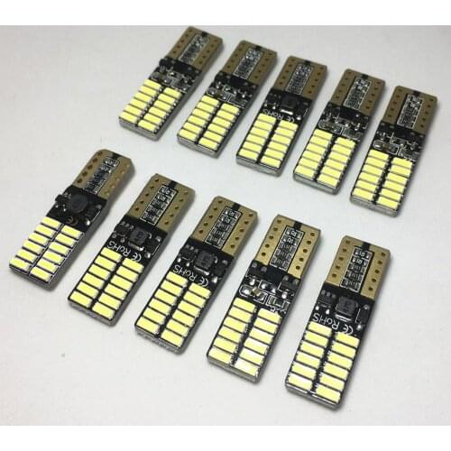 100Pcs T10 LED Auto Clearance Lamp Plate Light Cars From Canbus W5W 4014 24 SMD Light-Emitting Diodes Independent Bulb License
