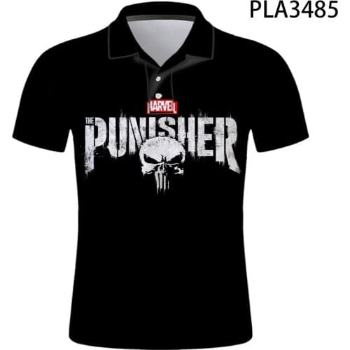 2020 New Summer Men Shirts Punisher 3D Printed Hombre Camisas De Polo Streetwear Fashion Short Sleeve Harajuku Polo Homme Tops