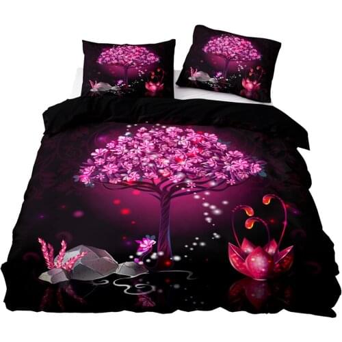Cartoon Style Magic Tree Pattern Duvet Cover Set 200x200 Pillowcase 3Pcs,150x200 Quilt Cover,Blanket cover,King Size Bedding Set