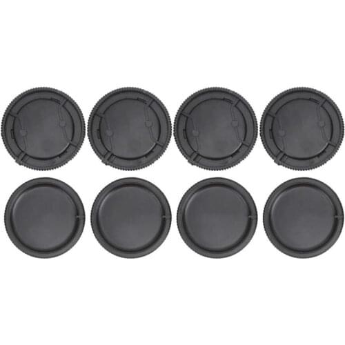 4Pcs Lens Rear Cover Body Front Cover Set for Sony A Mount Lens Camera Body Black Lens Cover