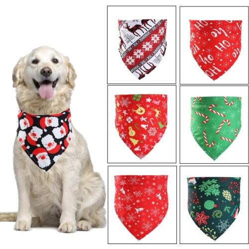 5Pcs /lot New Christmas Cat Dog Bandana Holiday Accessories Pet Bandana Dog Triangle Scarf Cat Decorative