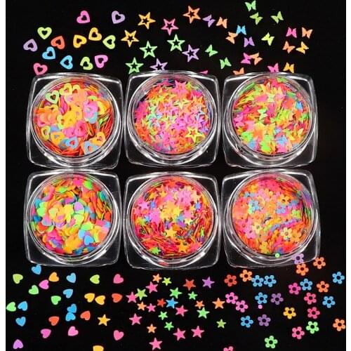 6Pcs/Lot Mix Butterfly Resin Filler Sequins Heart Nail Art Sticker Decor Crafts Diy Uv Epoxy Resin Mold Fillings Jewelry Making