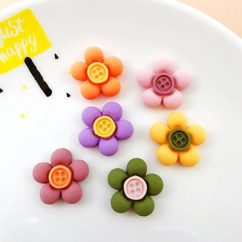 6pcs Jewelry Charms Flat Back Flowers Cartoon Button Kid Shoes Decoration Make Croc Accessories Pencil-box Decorate Findings