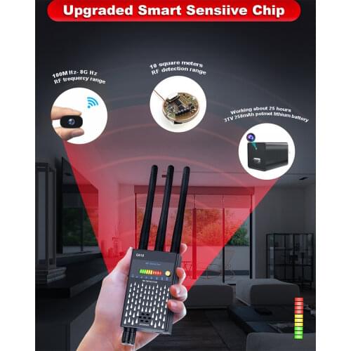 Anti Wiretapping RF Signal Detector Beep Sweeper with Stronger Anti-inteference GSM GPS Anti Spy Camera Detecto Device Scanner