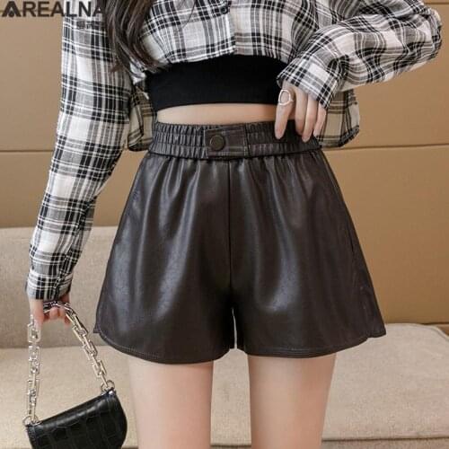 AREALNA Women's Leather Shorts