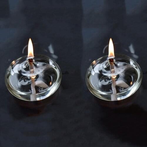 Free Shipping 2pcs/set Small Size Oblate Shape Transparent Glass Oil Lamp Wedding Decoration Handcraft Candle Holder Friend Gift