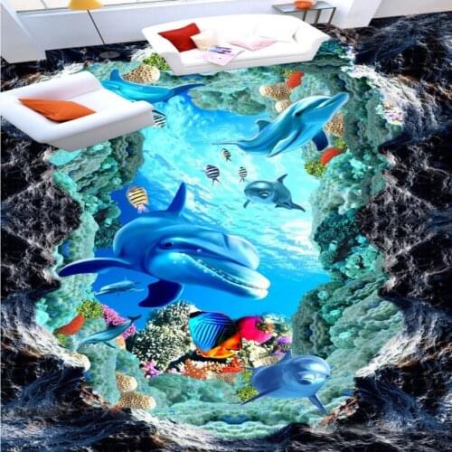 Free Shipping high quality Aroma Mountain Stream Bathroom studio Living Room 3D Floor wallpaper mural