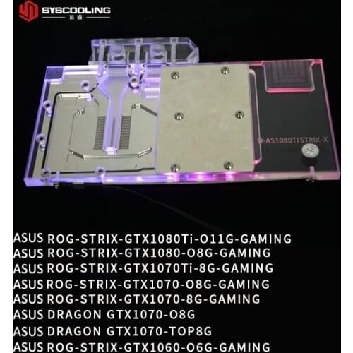 Syscooling Graphics card Water cooling block for ASUS ROG STRIX GTX1080Ti
