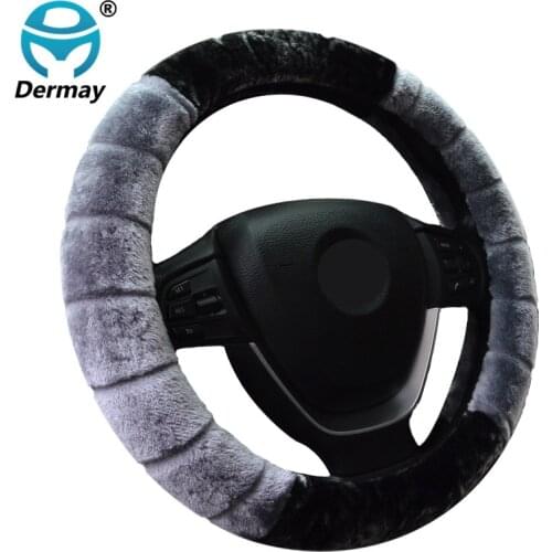 4 Colors Winter Warm FUR STEERING WHEEL COVER Size M fit 14-15" Steering Wheel 95% Cars Free Shipping