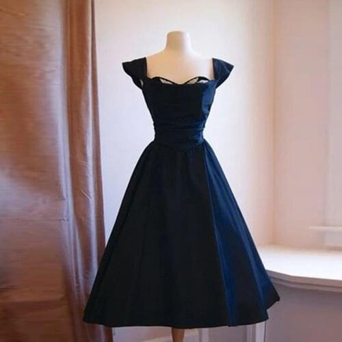 Black Elegant Homecoming Dresses Square Neck Lace Charming A Line Prom Dresses Evening Party Dress Formal dresses 2021