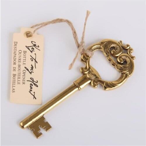 Hot Selling Newest "Key to My Heart" Antique Bottle Opener Souvenir Wedding Favor and Giveaways for Guest Wedding Gift 20Pcs/Lot
