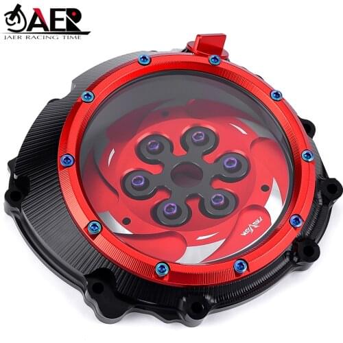 JAER CNC Racing Clear Clutch Cover & Spring Retainer R for BMW S1000RR S1000R S1000XR HP4 Waterproof Solid Billet Accessories