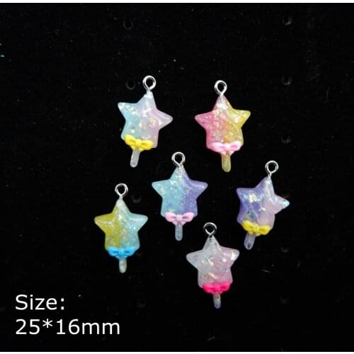 Kawaii Star Lollipop Charms Pendants for DIY decoration bracelets necklace earring Jewelry Making