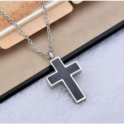 CMJ8355 classic cross ash urn pendants superior stainless steel Funeral Keepsake cremation jewelry urn Necklace ash crucifix