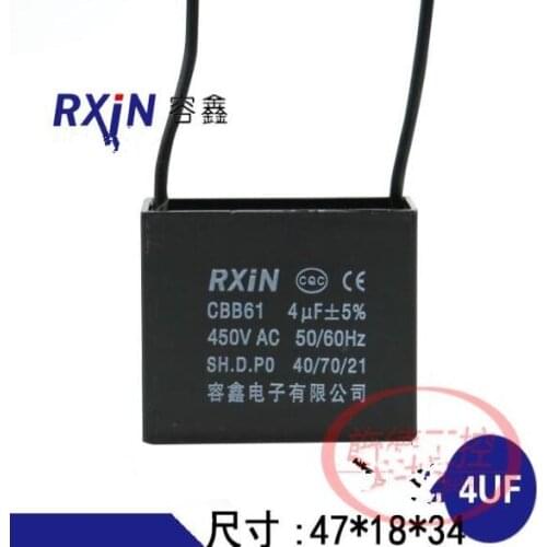 Capacitors 4uf 450V AC CBB61 Metallized Capacitor For Motor Start-up Ceiling Fan