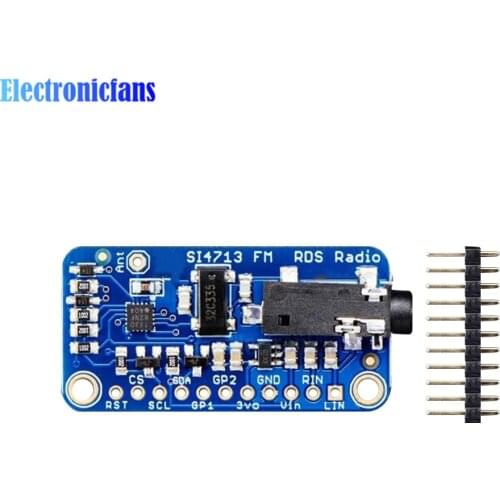 SI4713 Stereo FM Transmitter Module Digital Wireless Radio Regulator Interface LED Indication 2 Channel Input Board with Needle