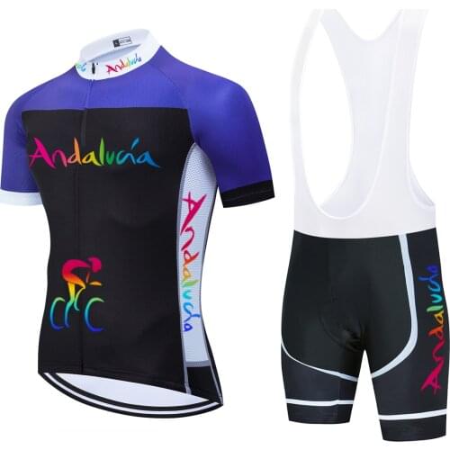 2021 Cycling Team Andalucia Jersey Sports Suit Shorts Set Men Summer 5xl Cycling Mens Ropa Ciclismo Maillot Culottes 20D PAD