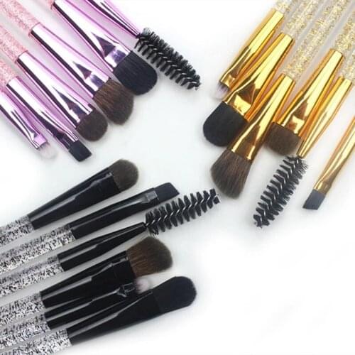 6Pcs Eyes Makeup Brush Set Eyeshadow Eyeliner Eyelash Eyebrow Brushes with Acrylic Handle Professional Cosmetic Make Up Brushes