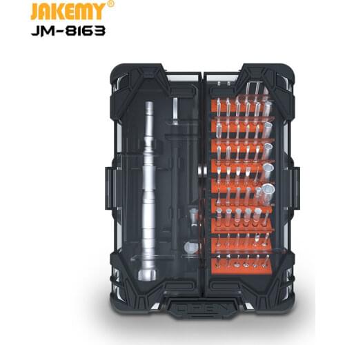 JAKEMY JM-8163 62 IN 1 Multifunctional S-2 screwdriver set Professional Hand Tools Kit for Mobile Phone computer DIY Repa