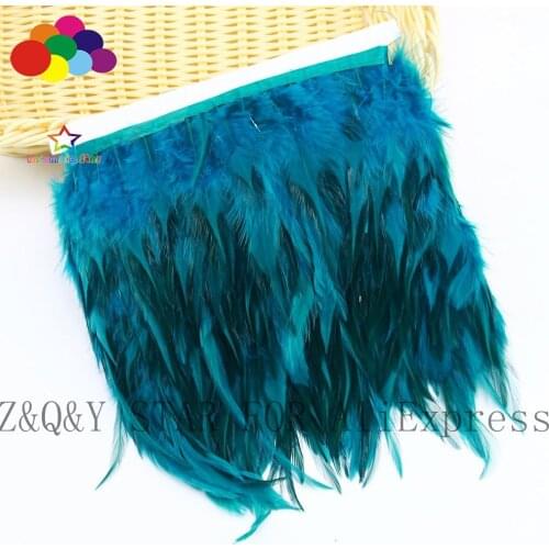 Natural white feathers 4-6 inches dyed dark blue green DIY craft accessories clothing accessories feather