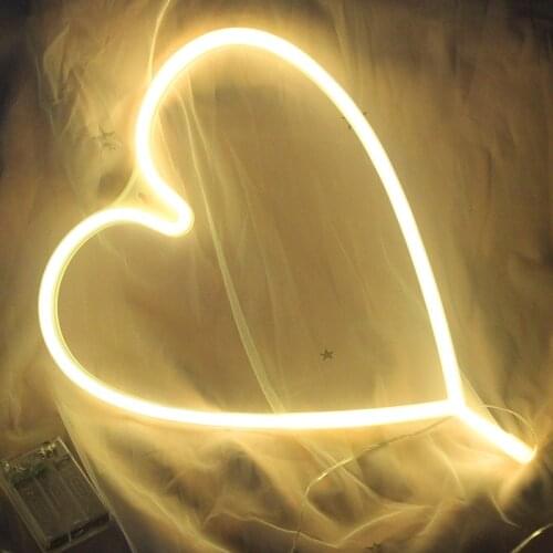 Heart Neon Signs Special LED Night Light Wall Decor Battery or USB Powered for Home Bedroom Bar TN88