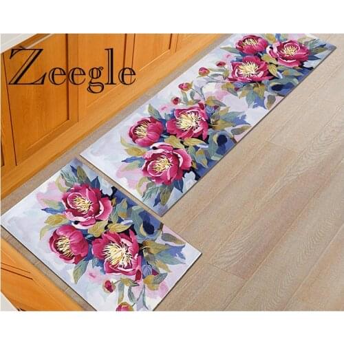 Zeegle Anti-slip Home Kitchen Mat Bathroom Carpet Entrance Door Mat Hallway Floor Area Rugs Machine Wash