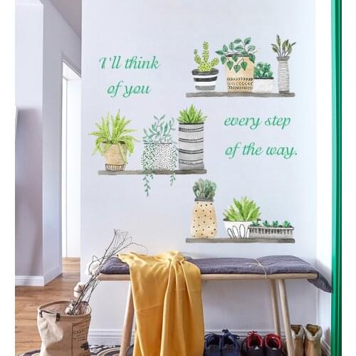 Garden plant bonsai flower butterfly wall stickers home decor living room kitchen pvc wall decals diy mural art decoration