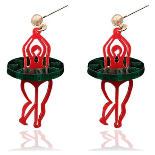 Ceative Funny Women and Swimming Laps Acrylic Earrings Lovely Fashion Geometric Dangle Earrings Cool Trendy Jewelry Brincos