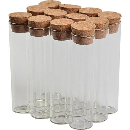 100 pcs 22ml Flat Bottom Glass Tube Bottles With Corks Empty Scented Tea Jars Wishing 22x90mm