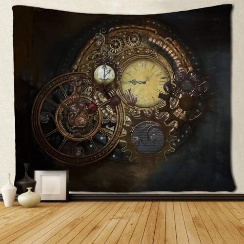 Steampunk Clocks Tapestries Wall Hanging Hippie Art Home Decoration College Dorm Décor