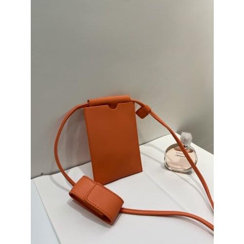 Simple vertical mobile phone bag art small fresh sloping small bag lipstick bag 2021 new trend zero wallet