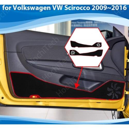 Protective Mat Side edge cover Door Inside Guard Car Door Anti Kick Pad Sticker for Volkswagen VW Scirocco 2009~2016 Accessories