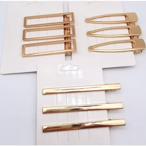 1PC South Korea ins net red hairpin metal hollow duck beak clip square clip pearl hairpin DIY hair accessories