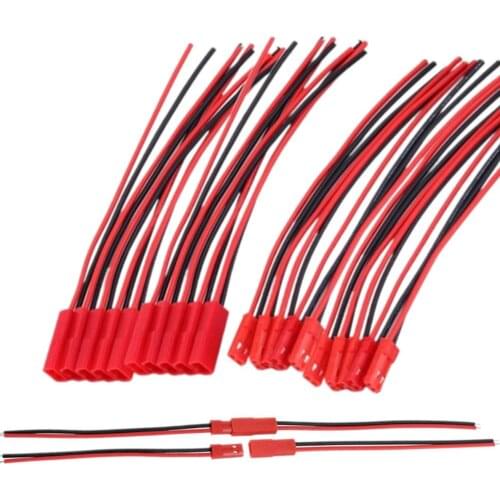 10pair 22AWG 2 Pin JST Male Female Connector Wire Cable with 100 mm Electrical Cable Wire for RC Toys 40%Off