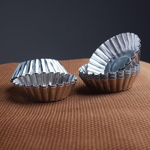 10pcs/lot Egg Tart Aluminum Cupcake Cake Cookie Mold Lined Mould Tin Baking Tool LB 031