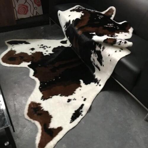 170x220cm Large Size Cow Printed Cowhide Faux Skin Leather NonSlip Antiskid Mat Animal Print Carpet For Home
