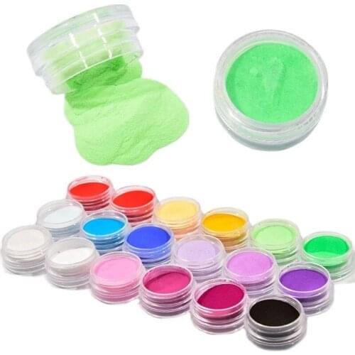 18 Colors 3D Nail Art DIY Sculpture Carving Acrylic Powder Tips Set Use With Acrylic Liquid