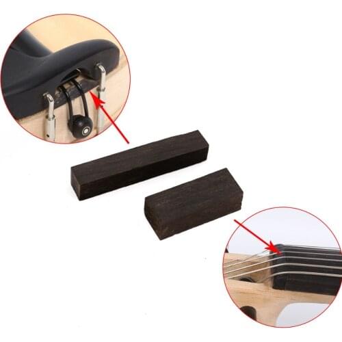 2set(4pcs) Ebony wood Violin Nut Violin Saddle 4/4 3/4 Size Violin Accessories