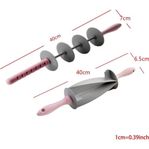 2Pcs Adjustable Rolling Pin Slicer Set Cutting Tools Cake Decorating Tools for Kitchen Multi-Function Bread Slicer Croissant Cut
