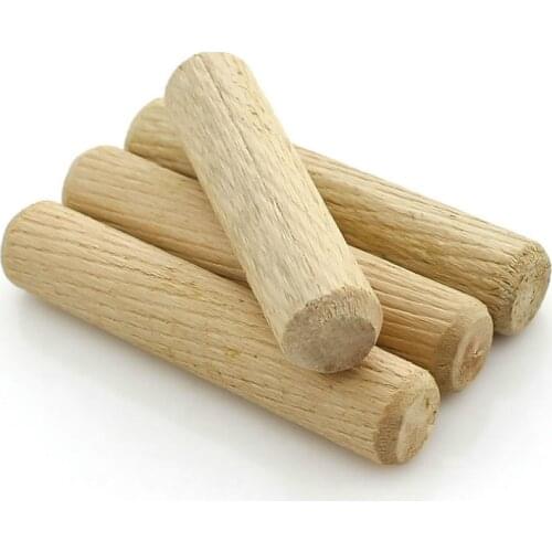 20Pcs M6 M10 M12 Cabinet Drawer Round Fluted Craft Wood Wooden Dowel Pins Rods Furniture Fitting